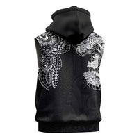 Japanese Irezumi and Hawaiian Polynesian Art Tattoo Sleeveless Zip Hoodie Black Color LT03 - Polynesian Pride