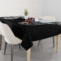 Japanese Irezumi and Hawaiian Polynesian Art Tattoo Tablecloth Black Color - Polynesian Pride