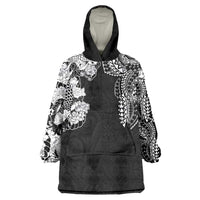 Japanese Irezumi and Hawaiian Polynesian Art Tattoo Wearable Blanket Hoodie Black Color - Polynesian Pride