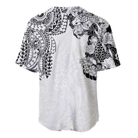 Japanese Irezumi and Hawaiian Polynesian Art Tattoo Baseball Jersey White Color - Polynesian Pride