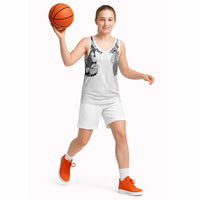 Japanese Irezumi and Hawaiian Polynesian Art Tattoo Basketball Jersey White Color - Polynesian Pride