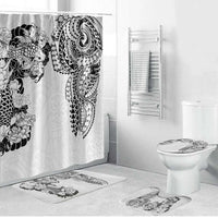 Japanese Irezumi and Hawaiian Polynesian Art Tattoo Bathroom Set White Color - Polynesian Pride