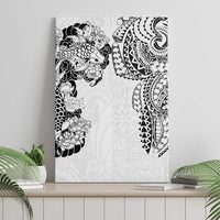 Japanese Irezumi and Hawaiian Polynesian Art Tattoo Canvas Wall Art White Color - Polynesian Pride