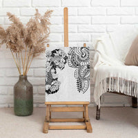Japanese Irezumi and Hawaiian Polynesian Art Tattoo Canvas Wall Art White Color - Polynesian Pride