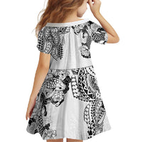 Japanese Irezumi and Hawaiian Polynesian Art Tattoo Family Matching Mermaid Dress and Hawaiian Shirt White Color - Polynesian Pride