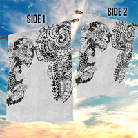 Japanese Irezumi and Hawaiian Polynesian Art Tattoo Garden Flag White Color - Polynesian Pride
