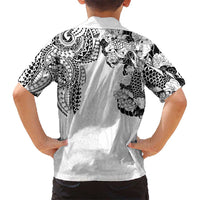 Japanese Irezumi and Hawaiian Polynesian Art Tattoo Kid Hawaiian Shirt White Color - Polynesian Pride