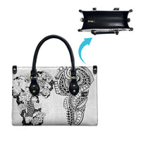Japanese Irezumi and Hawaiian Polynesian Art Tattoo Leather Bag White Color - Polynesian Pride