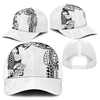Japanese Irezumi and Hawaiian Polynesian Art Tattoo Mesh Trucker Cap White Color - Polynesian Pride