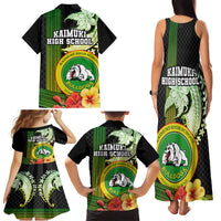 Hawaii Kaimuki High School Family Matching Tank Maxi Dress and Hawaiian Shirt Tribal Kakau Pattern Mix Hibiscus Flower LT03 - Polynesian Pride