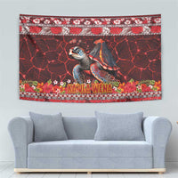 Hawaii KaʻUla Wena Volcano Turtle Tapestry Lava and Tropical Plants Tribal Pattern