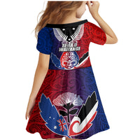 New Zealand Waitangi Family Matching Mermaid Dress and Hawaiian Shirt Kia Ora Maori Koruru Tiki Mask LT03 - Polynesian Pride