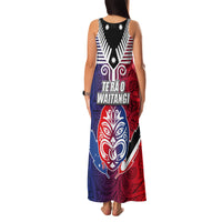 New Zealand Waitangi Family Matching Tank Maxi Dress and Hawaiian Shirt Kia Ora Maori Koruru Tiki Mask LT03 - Polynesian Pride