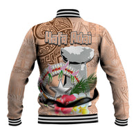 Northern Mariana Islands Hafa Adai Latte Stone Baseball Jacket Peach Fuzz Color LT03 - Polynesian Pride