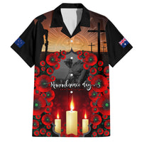 Custom New Zealand and Australia ANZAC Day Family Matching Long Sleeve Bodycon Dress and Hawaiian Shirt Gallipoli and Canlelight Lest We Forget LT03 Dad's Shirt - Short Sleeve Black - Polynesian Pride