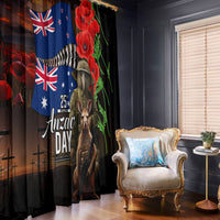 New Zealand and Australia ANZAC Day Window Curtain National Flag mix Kiwi Bird and Kangaroo Soldier Style