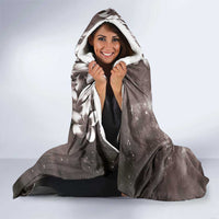 Hawaiian Lei Day Plumeria Humpback Whales Hooded Blanket Polynesian Art Vibrant Starry Nebula Grayscale Style LT03 - Polynesian Pride