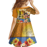 Happy Lei Day Family Matching Tank Maxi Dress and Hawaiian Shirt Hula Girl Polynesian Flower Kakau Pattern LT03 - Polynesian Pride