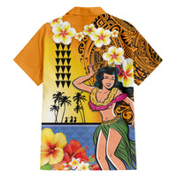 Happy Lei Day Family Matching Tank Maxi Dress and Hawaiian Shirt Hula Girl Polynesian Flower Kakau Pattern LT03 - Polynesian Pride