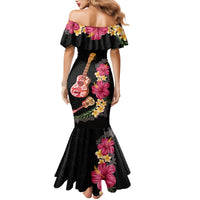 Ukulele mix Polynesian Flower Family Matching Mermaid Dress and Hawaiian Shirt Hawaiian Tribal Pattern LT03 - Polynesian Pride