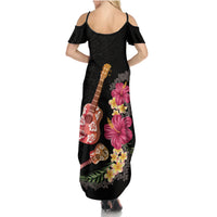 Ukulele mix Polynesian Flower Family Matching Summer Maxi Dress and Hawaiian Shirt Hawaiian Tribal Pattern LT03 - Polynesian Pride