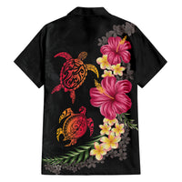 Hawaiian Flower and Tribal Turtle Family Matching Short Sleeve Bodycon Dress and Hawaiian Shirt Colorful Style LT03 - Polynesian Pride