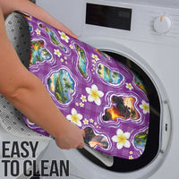 Hawaiian Island Shapes-Iconic Landscape Bathroom Set with Plumeria and Palaka Purple Color LT03 - Polynesian Pride
