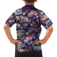 Hawaii Islands Map Design with Japanese Landscape Hawaiian Shirt Hawaiian Japan Fusion Art Purple Color LT03 - Polynesian Pride