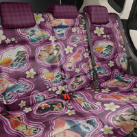 Hawaii Islands Map Design with Japanese Landscape Back Car Seat Cover Hawaiian Japan Fusion Art Pink Color LT03 - Polynesian Pride