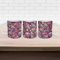 Hawaii Islands Map Design with Japanese Landscape Ceramic Mug Hawaiian Japan Fusion Art Pink Color LT03 - Polynesian Pride
