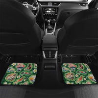 Hawaiian and Japanese Culture Together Car Mats Hawaiian Island Shapes with Japanese Landscape Green Color LT03 Set 2pcs - Back Green - Polynesian Pride