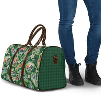 Hawaiian and Japanese Culture Together Travel Bag Hawaiian Island Shapes with Japanese Landscape Green Color LT03 - Polynesian Pride