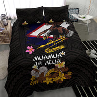 American Samoa Fue and Kava Bowl Bedding Set Plumeria and Polynesian Pattern