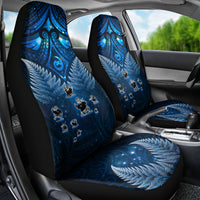 New Zealand Matariki Car Seat Cover Maori Pattern and Kiwi Bird Haka Dance Sky Night LT03 - Polynesian Pride