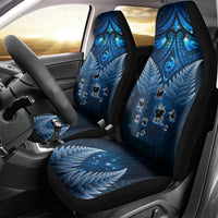New Zealand Matariki Car Seat Cover Maori Pattern and Kiwi Bird Haka Dance Sky Night LT03 - Polynesian Pride
