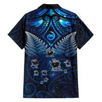 New Zealand Matariki Family Matching Off Shoulder Maxi Dress and Hawaiian Shirt Maori Pattern and Kiwi Bird Haka Dance Sky Night LT03 - Polynesian Pride