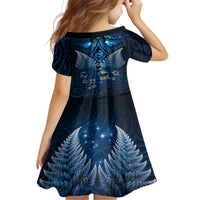 New Zealand Matariki Family Matching Summer Maxi Dress and Hawaiian Shirt Maori Pattern and Kiwi Bird Haka Dance Sky Night LT03 - Polynesian Pride