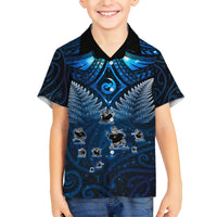New Zealand Matariki Hawaiian Shirt Maori Pattern and Kiwi Bird Haka Dance Sky Night LT03 - Polynesian Pride
