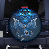 New Zealand Matariki Spare Tire Cover Maori Pattern and Kiwi Bird Haka Dance Sky Night LT03 - Polynesian Pride