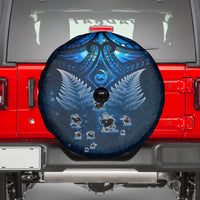 New Zealand Matariki Spare Tire Cover Maori Pattern and Kiwi Bird Haka Dance Sky Night LT03 - Polynesian Pride