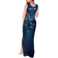 New Zealand Matariki Tank Maxi Dress Maori Pattern and Kiwi Bird Haka Dance Sky Night LT03 - Polynesian Pride