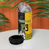 Aotearoa New Zealand And Australia Basketball Custom 4 in 1 Can Cooler Tumbler Maori Tribal Tattoo And Aboriginal Dot Art Heritage LT03 - Polynesian Pride