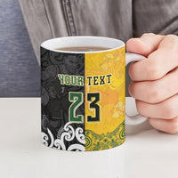 Aotearoa New Zealand And Australia Basketball Custom Ceramic Mug Maori Tribal Tattoo And Aboriginal Dot Art Heritage LT03 - Polynesian Pride
