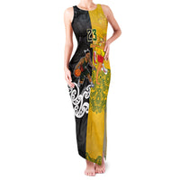 Aotearoa New Zealand And Australia Basketball Custom Family Matching Tank Maxi Dress and Hawaiian Shirt Maori Tribal Tattoo And Aboriginal Dot Art Heritage LT03 Mom's Dress Multicolor - Polynesian Pride