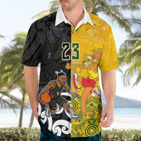 Aotearoa New Zealand And Australia Basketball Custom Hawaiian Shirt Maori Tribal Tattoo And Aboriginal Dot Art Heritage LT03 - Polynesian Pride