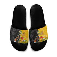Aotearoa New Zealand And Australia Basketball Custom Slide Sandals Maori Tribal Tattoo And Aboriginal Dot Art Heritage