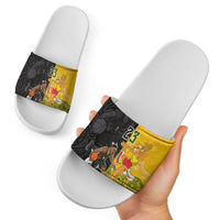 Aotearoa New Zealand And Australia Basketball Custom Slide Sandals Maori Tribal Tattoo And Aboriginal Dot Art Heritage