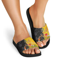 Aotearoa New Zealand And Australia Basketball Custom Slide Sandals Maori Tribal Tattoo And Aboriginal Dot Art Heritage