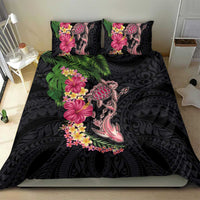 Hawaiian Tropical Plants Turtle and Shark Bedding Set Polynesian Art Tattoo