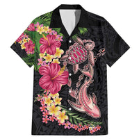 Hawaiian Tropical Plants Turtle and Shark Family Matching Mermaid Dress and Hawaiian Shirt Polynesian Art Tattoo